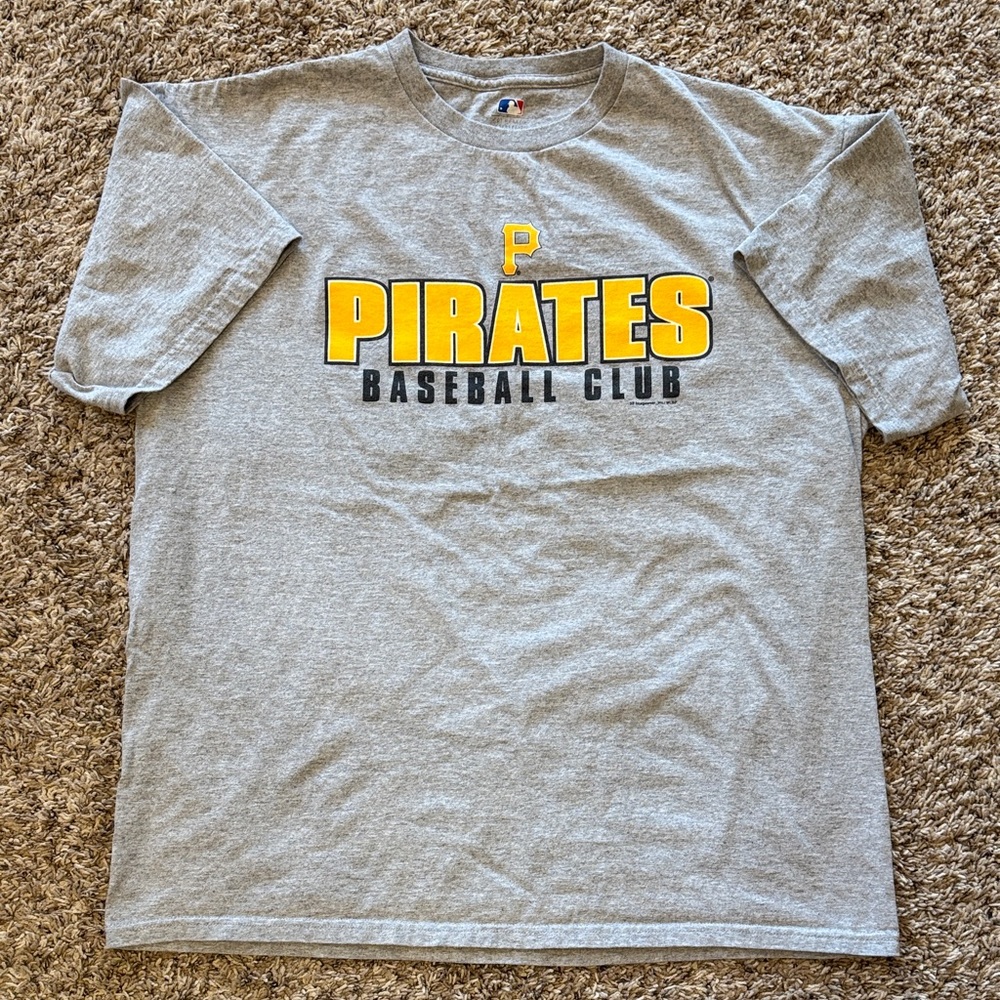 Majestic Gray Tee with Yellow Pirates Logo